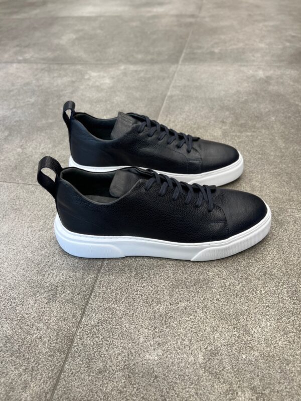 Koyu Lacivert Deri Sneaker