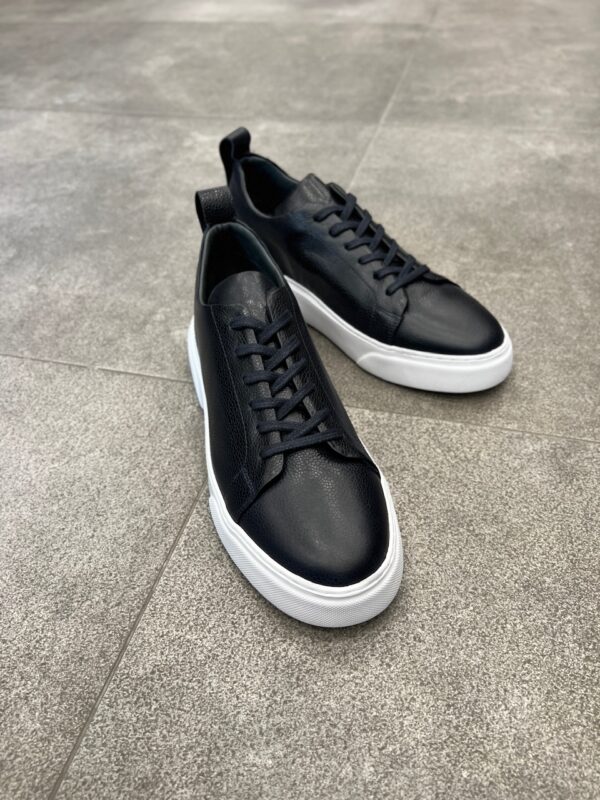 Koyu Lacivert Deri Sneaker