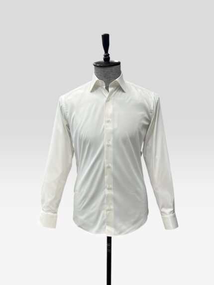 Premium Likralı Kırık Beyaz Gömlek